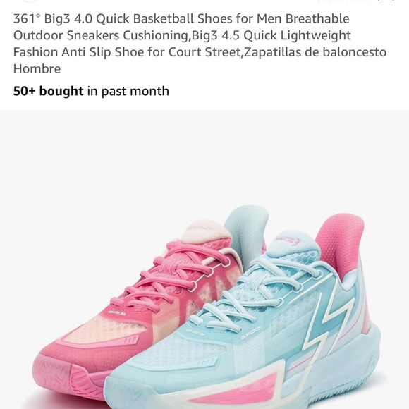361 Degrees Shoes - 361° Women’s Pink & Light Blue Dual-Color Sneakers